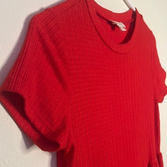 See You Monday Women Dress | Red Tiered Casual Dress | Medium - Picture 3 of 5